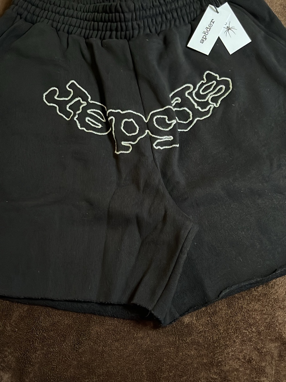 Mens Black Sp5der Shorts